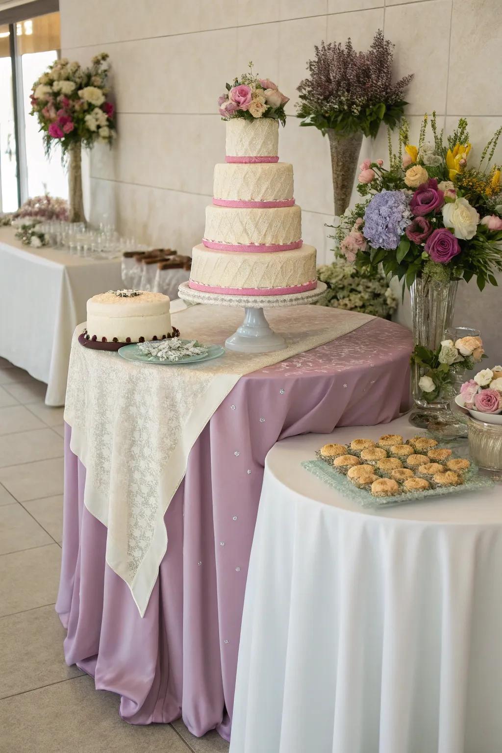 Color-coordinated linens produce a unified visual.