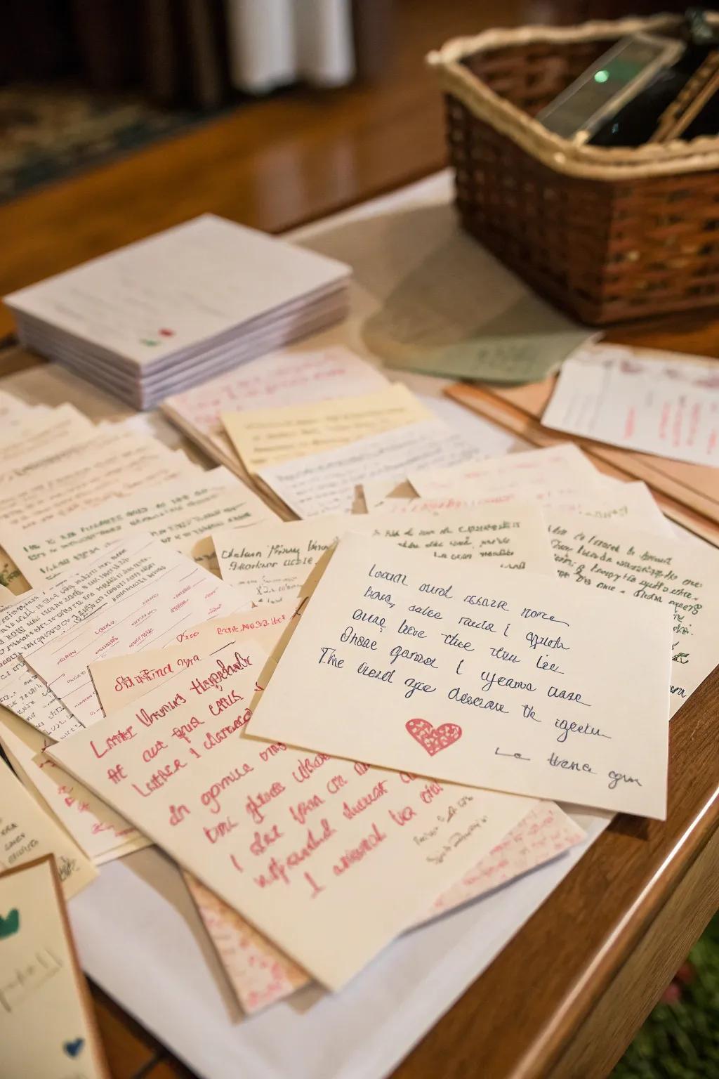 Personal handwritten notes add a loving touch.