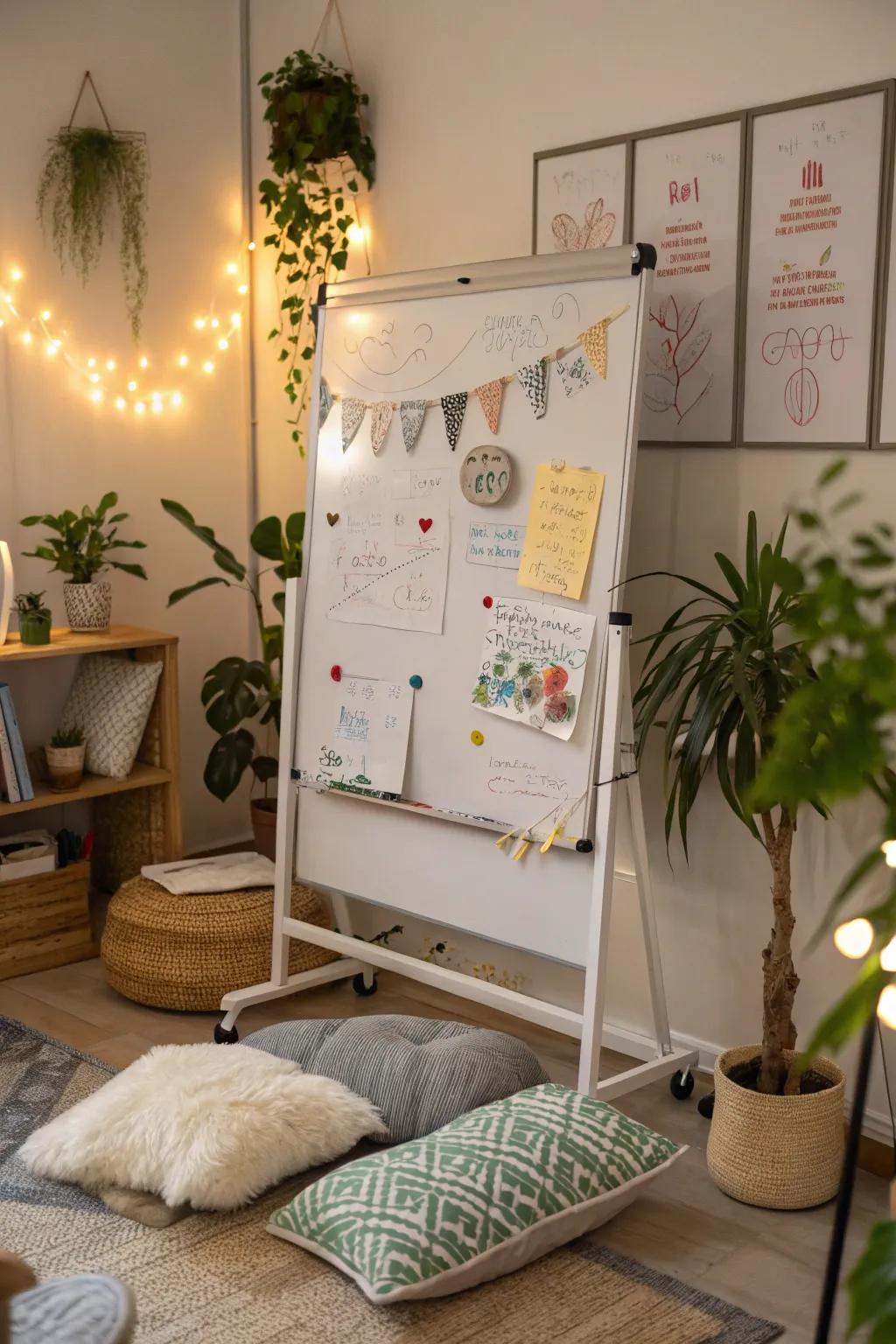 A three-dimensional effect on a display board welcome display.