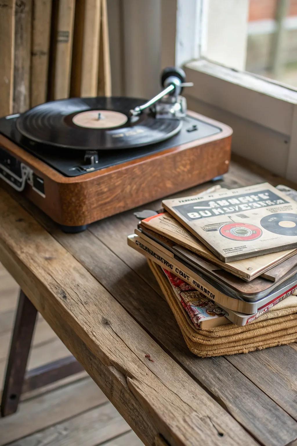 A country music playlist sets the mood for fun.