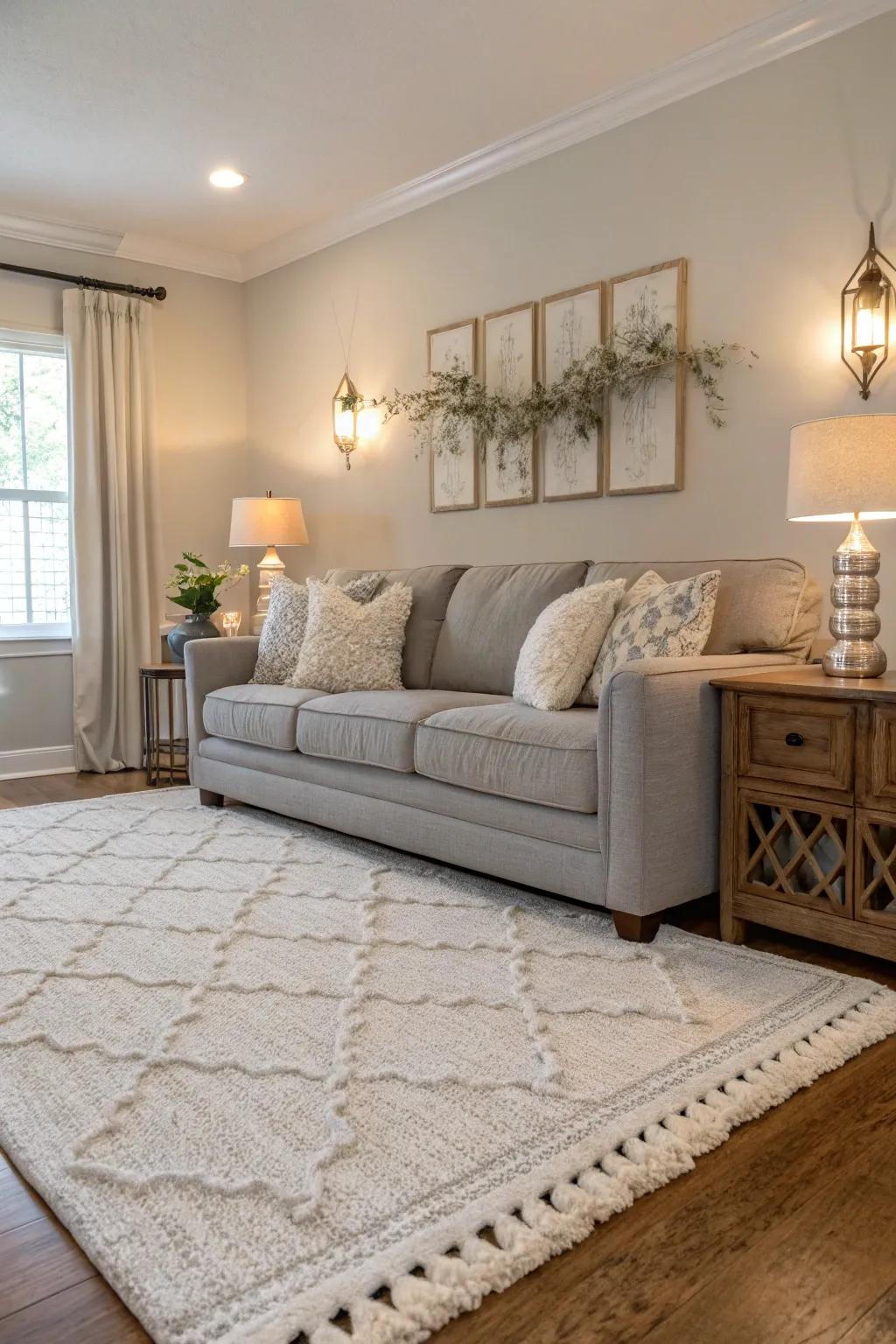 Off-white rugs offer a classic and ageless elegance to your home.