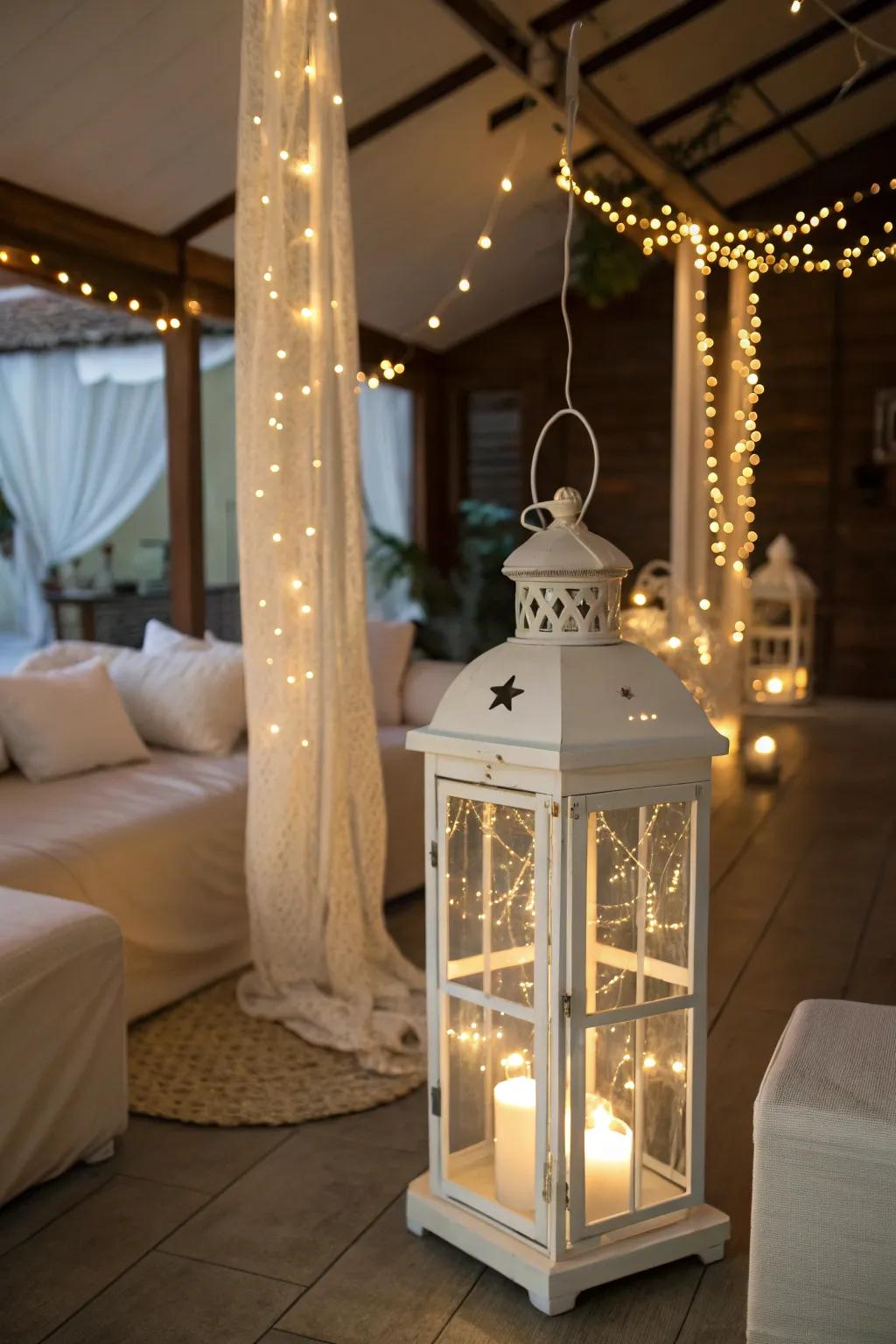 Ivory lanterns that light up your holiday nights.