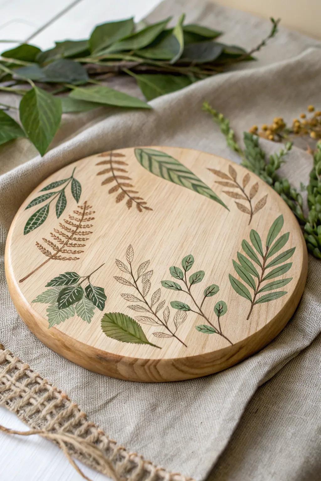 Add a natural touch to your home with leafy wood circle designs.