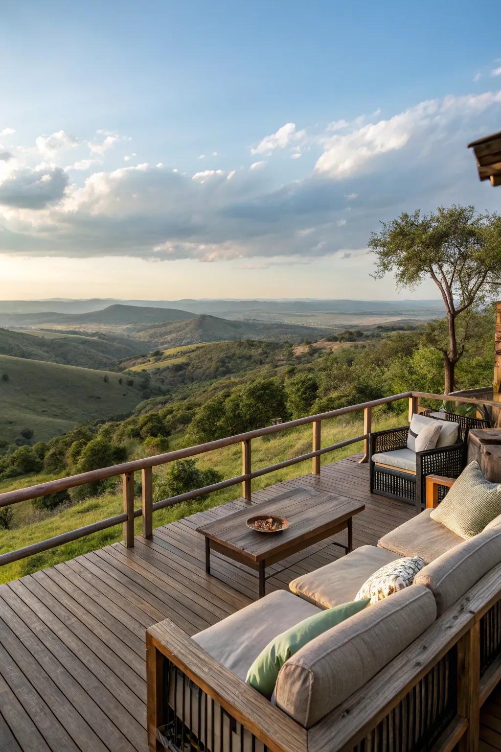 A deck with a vista is the perfect place to absorb your surroundings.