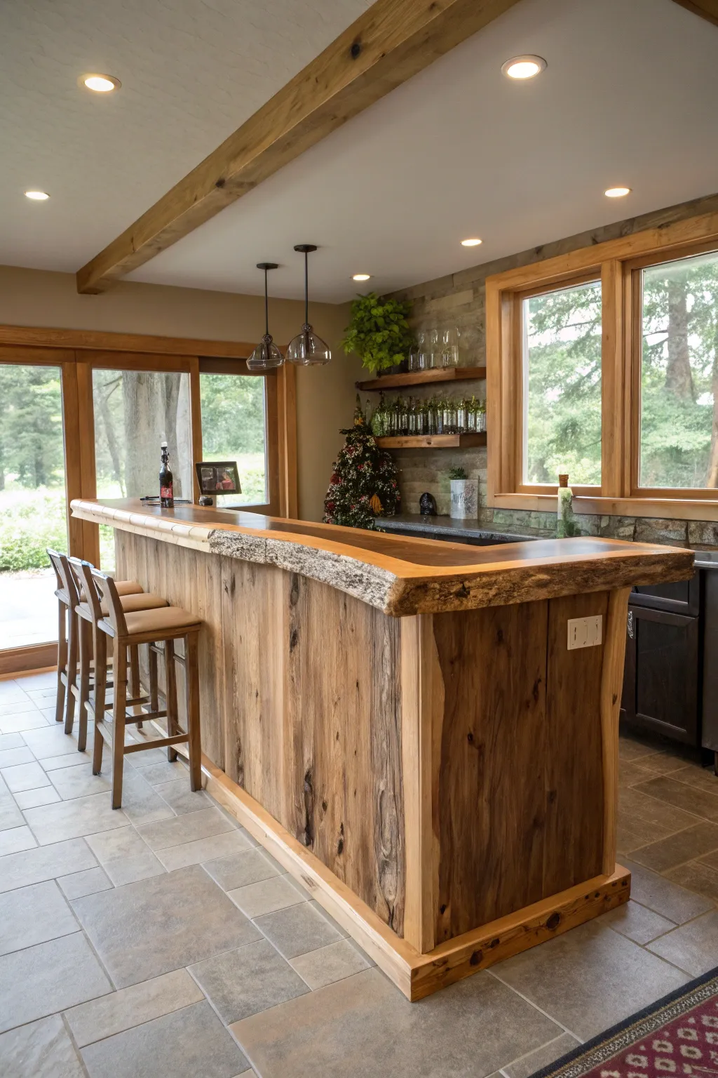 Unique Concepts for Live Edge Home Bars