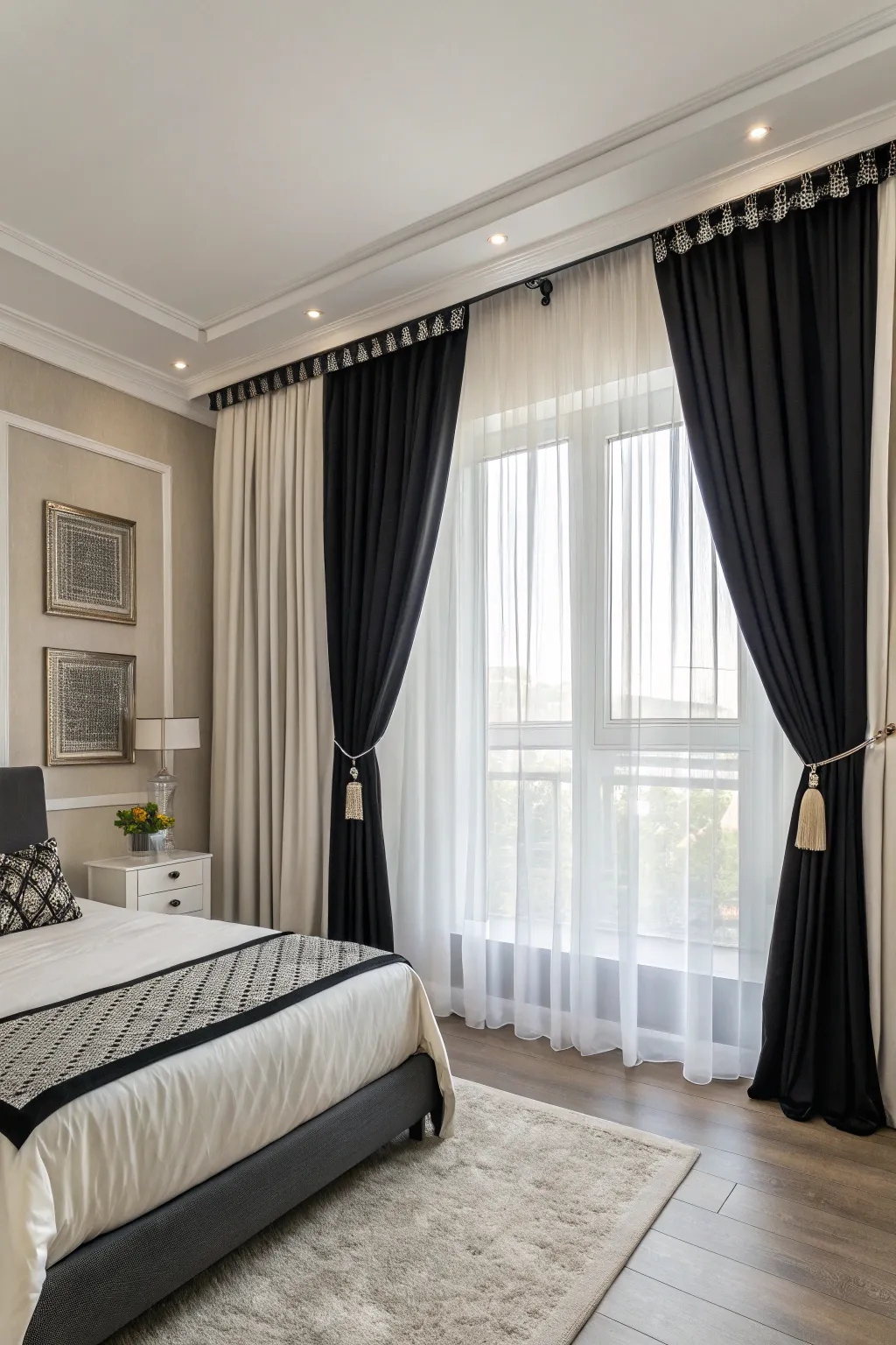 Sleek White Bedrooms with Black Accents