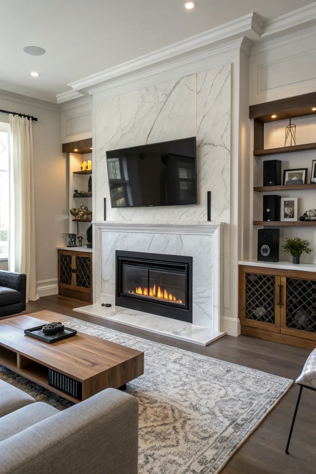 Trendy Modern Ideas for Fireplace TV Arrangements