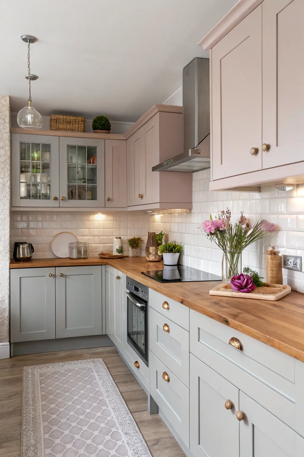 Sophisticated Grey and Pink Kitchen Styles