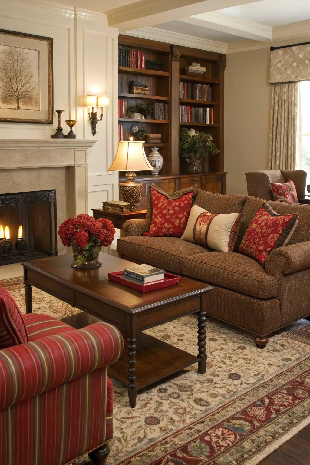 Living Rooms in Brown and Red Hues