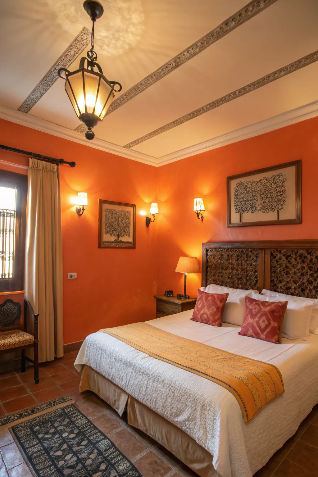 Transform Your Bedroom with Bold Orange Walls